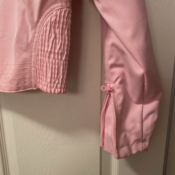 Women’s Biker Design Motorcycle Jacket - Pink/White - XL - Picture 2 of 6